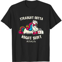 T-shirt pour hommes CNA Straight Outta Night Shift Unicorn