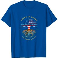 T-shirt Drapeau USA avec Arbre et Racines Cherokee — T-shirts pour hommes