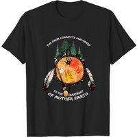 T-shirt Noir Tambour Autochtone Fierté Indigène pour Hommes
