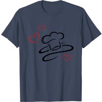 T-Shirt pour hommes avec logo de chapeaux de chef et cœurs — T-shirts pour hommes