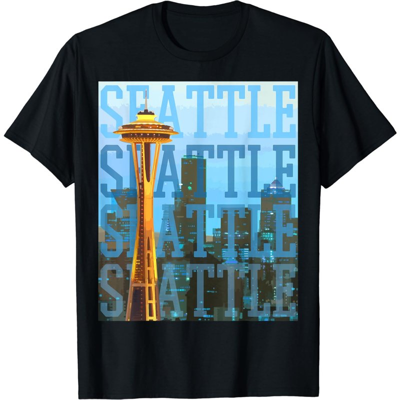 T-shirt souvenir Space Needle de Seattle pour hommes — T-shirts pour hommes