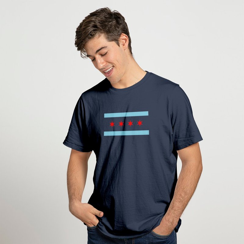 Chicago City Flag T-Shirt for Men — Mens T Shirts