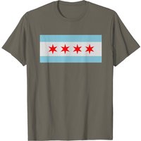 Flag of Chicago Men's T-Shirt in Black — Mens T Shirts