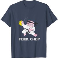 Karate Pig Pork Chop T-Shirt for Men in Black — Mens T Shirts