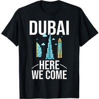 T-shirt de voyage avec carte du skyline de Dubaï pour hommes