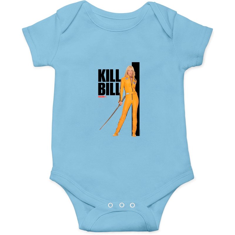 Ensemble de bébé Kill Bill avec affiche du costume jaune — Bodys bébé