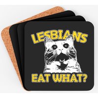 Cat Lovers Lesbians Eat What? Coasters for Women