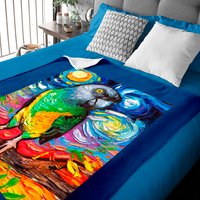Couverture pour bébé Art tropical Aja de perroquet du Sénégal Nuit étoilée