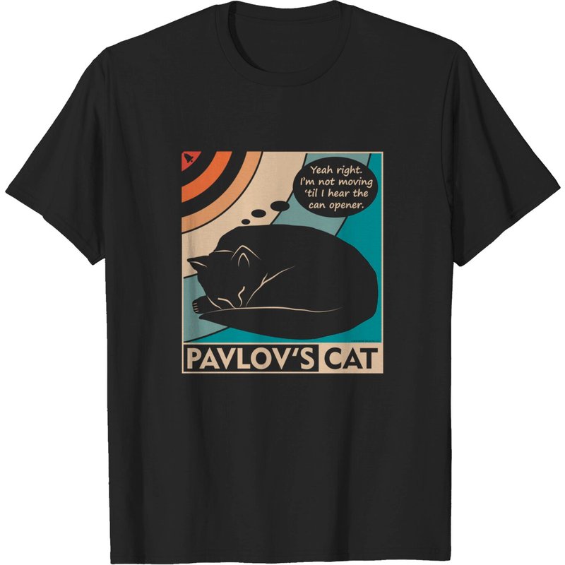 Pavlov's Cat Funny Psychology T-Shirt for Men — Mens T Shirts