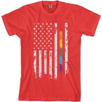 T-shirt pour hommes Gay Pride avec drapeau américain arc-en-ciel