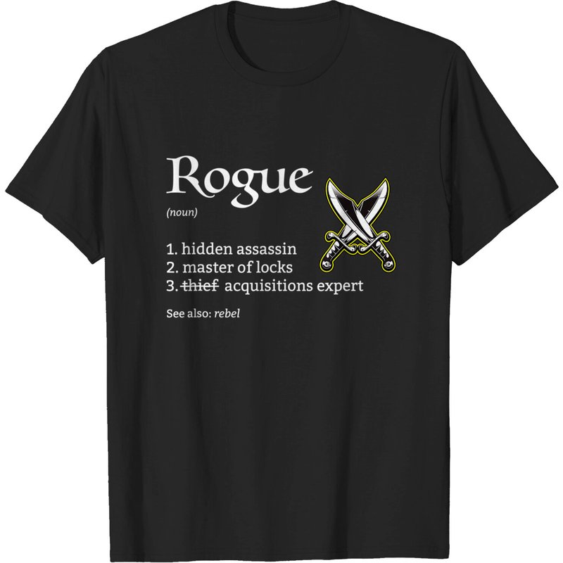 Rogue Class Definition Dungeons and RPG Dragons T-Shirt for Men — Mens T Shirts