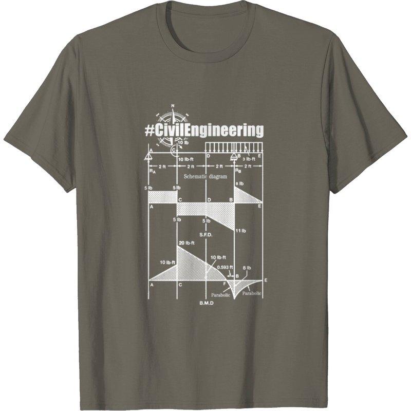 T-Shirt d'ingénierie civile pour hommes