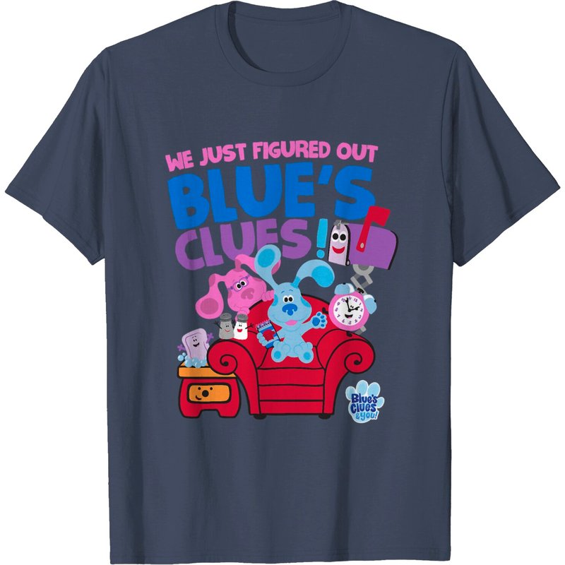 T-Shirt Blue S Clues You Group Shot pour hommes — T-shirts pour hommes