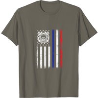 T-shirt cadeau US Coast Guard avec drapeau de la Garde côtière — T-shirts pour hommes