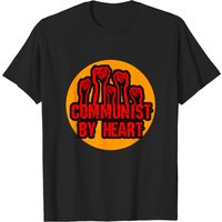 T-shirt Communiste Cœur pour Hommes en Noir — T-shirts pour hommes