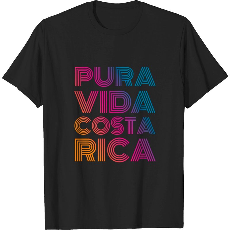 T-Shirt Pura Vida Costa Rica pour hommes en noir — T-shirts pour hommes