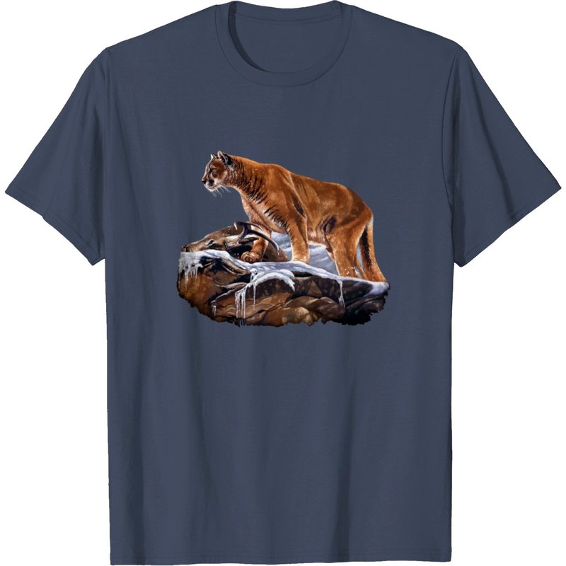 T-shirt Mountain Lion Cougar pour hommes - Noir