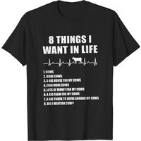 T-shirt 8 choses que je veux dans la vie - Vache pour hommes