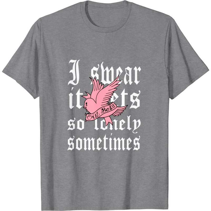 T-Shirt Lil Peep Lonely Bird pour hommes en noir — T-shirts pour hommes