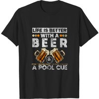 Beer Pool Billard T-Shirt for Men - Black