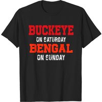 Buckeye On Saturday Bengal On Sunday Cincinnati Vintage T-Shirt