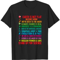 Earth Is Not Flat Vaccines Work Climate Change Science T-Shirt