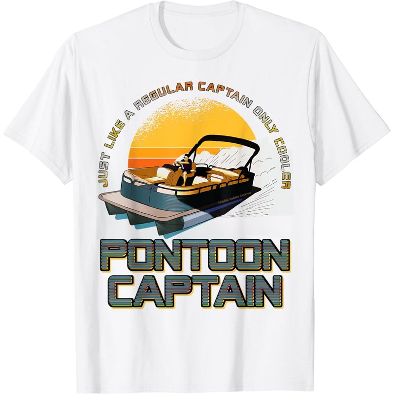 T-shirt Pontoon Captain - Just Like a Regular Captain Only Cooler — T-shirts pour hommes