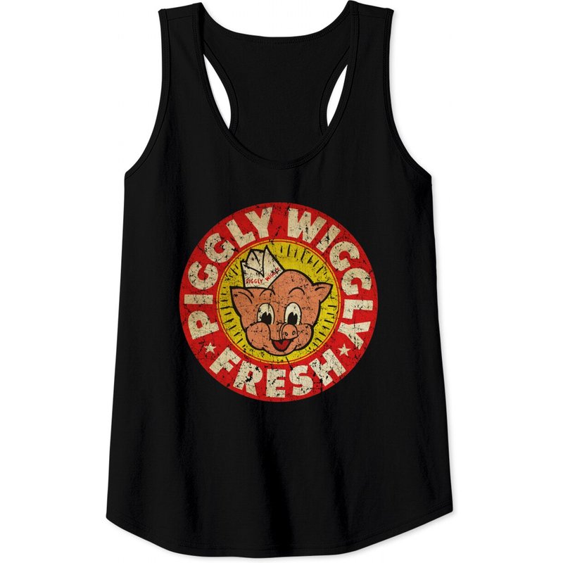 Vintage Piggly Wiggly Men's Tank Tops - Black