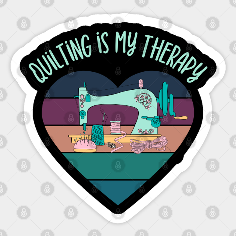 Quilting Is My Therapy Sticker for Quilters — Stickers & Decals