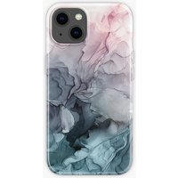Blush and Payne's Grey Abstract Painting iPhone Case