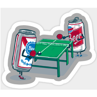 Beer Pong Sticker - Flexible Kiss-Cut Design — Stickers & Decals