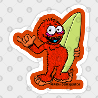The Orange Crush - Kerby The Surfsquatch! Sticker
