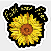 Autocollant Tournesol Foi sur la Peur — Autocollants et stickers