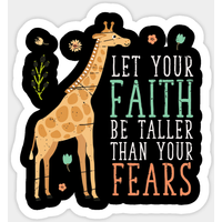 Autocollant Giraffe - Que Ta Foi Soit Plus Grande Que Tes Peurs — Autocollants et stickers