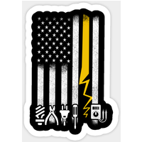 Autocollant Outils Drapeau US Électricien — Autocollants et stickers