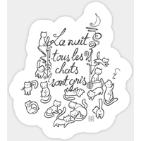 La-nuit - Cats Sticker — Stickers & Decals