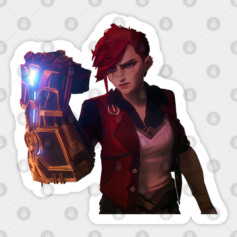 Vi Arcane Sticker - Metal Glove Fist Design — Stickers & Decals