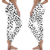 Nadia - Leggings pour femmes à pois dalmatien noir et blanc — Legging femme