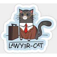 Lawyer Cat Cute Cats Sticker — Stickers & Decals