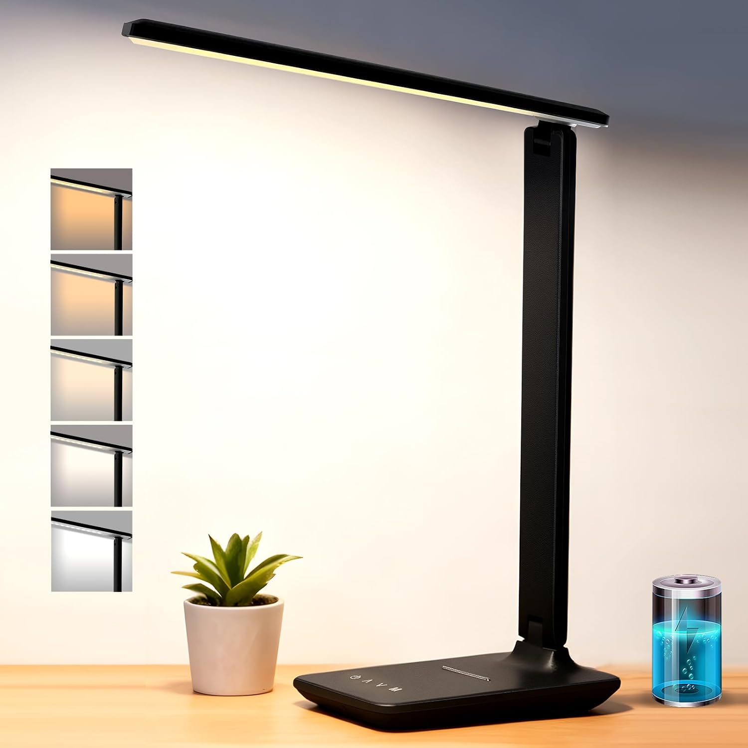 LED Portable Cordless Desk Lamp with 4000mAh Battery and Touch Controls — Led Desk Lamp