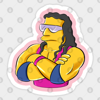 Autocollant Bret Hart Animated 97 T - Bret Hitman Hart — Autocollants et stickers