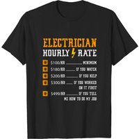 T-shirt Tarif Horaire Électricien pour Hommes