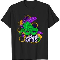 Mardi Gras 2022 Beads Mask T-Shirt for Men