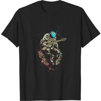 T-shirt Astronaute Lonely pour Hommes en Noir