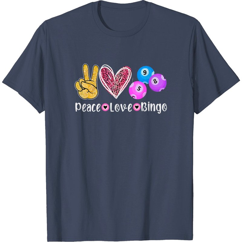 T-shirt drôle Peace Love Bingo pour hommes — T-shirts pour hommes