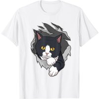 T-shirt Tuxedo Cat pour hommes en noir — T-shirts pour hommes