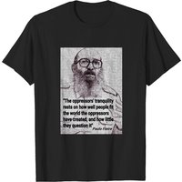 T-shirt avec citation de Paulo Freire sur la remise en question de l'oppression — T-shirts pour hommes