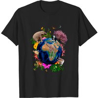 T-shirt Nature - Earth pour hommes en noir — T-shirts pour hommes