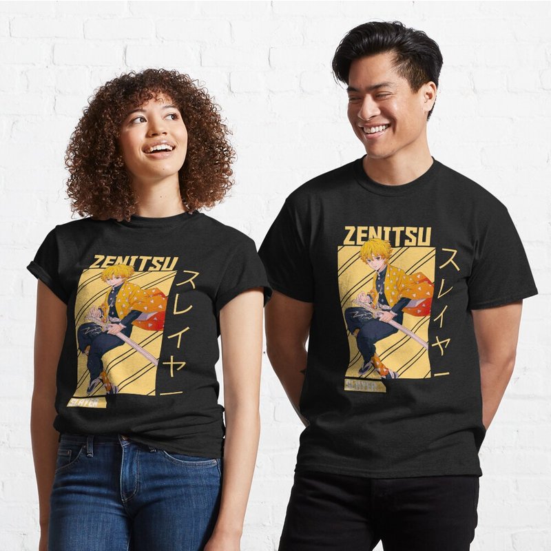 T-shirt classique Zenitsu pour hommes en noir