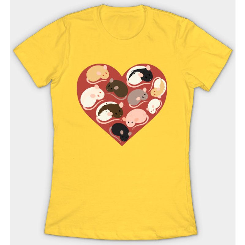 T-shirt pour hommes I Love Rats Heart